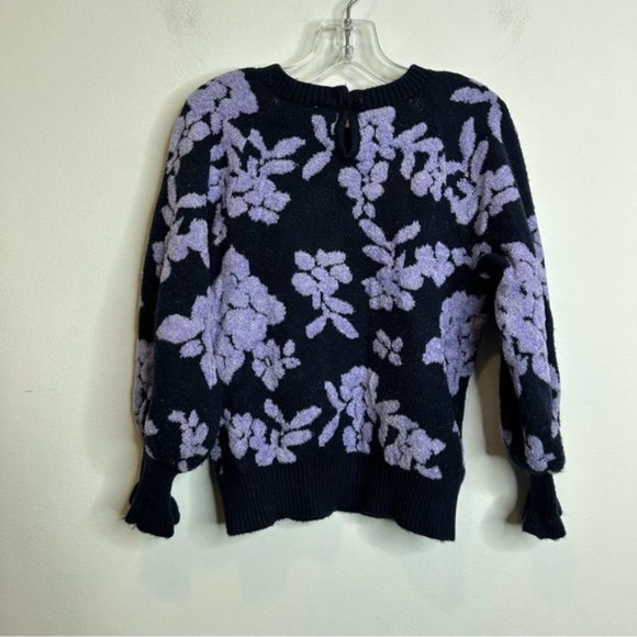 Janie and Jack FLORAL BOUCLE SWEATER Dark Marine Floral - Picture 9 of 9